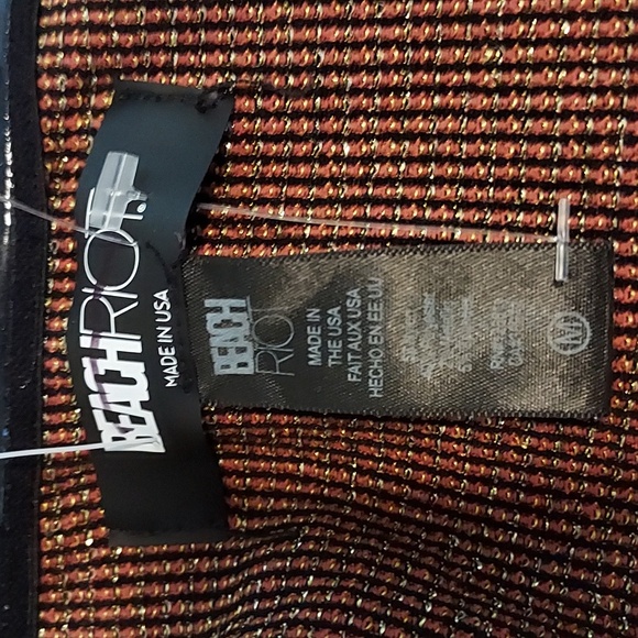 Beach Riot Crinkle One-Piece Swimsuit Gold Sparkle Size Medium NWOT - Picture 2 of 12